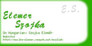 elemer szojka business card